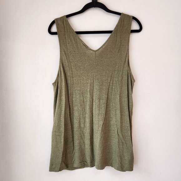 Sundance 100% Linen Green Lightweight Tank Top Lightweight Beachy Women's L - Picture 2 of 4
